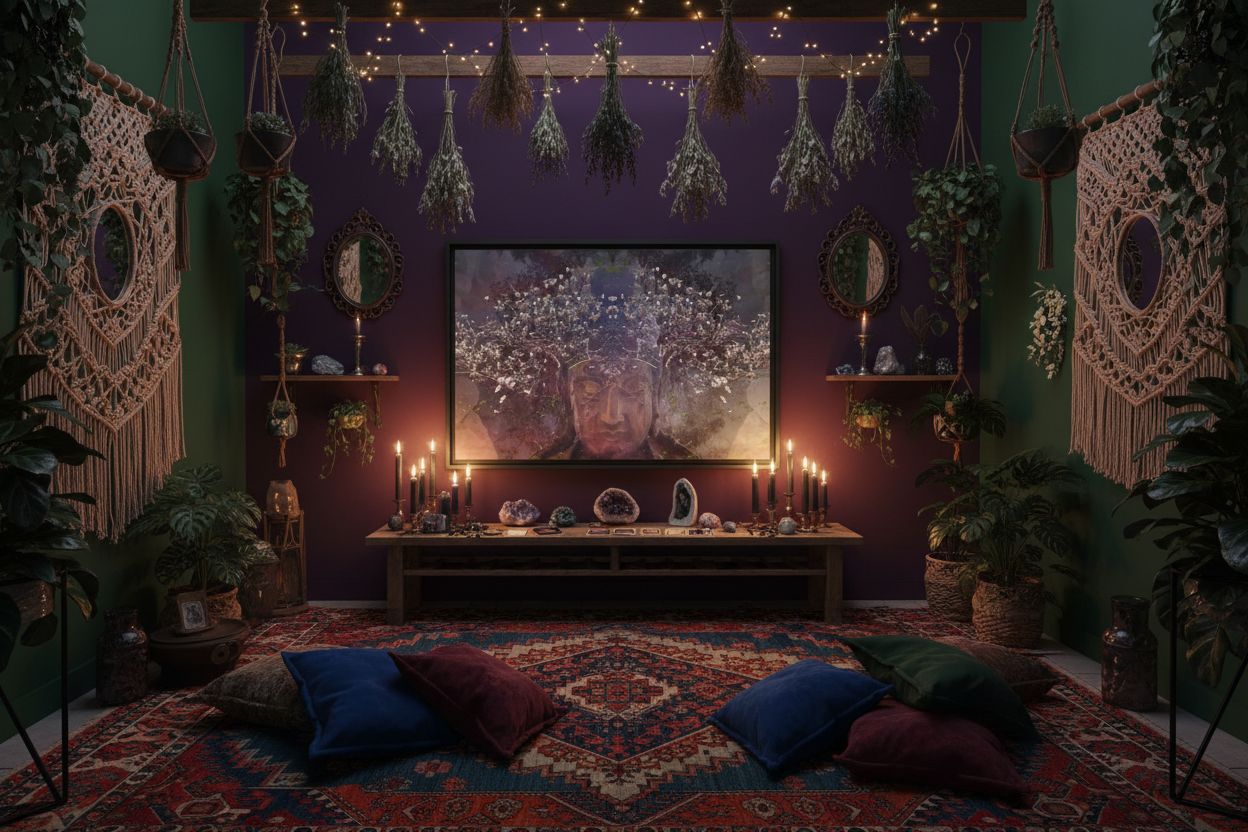 Quan Yin in Magnolia - Witchy Boho Apartment