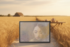 Reading the Leaves Canvas - Fully Unobstructed in Wheat Field