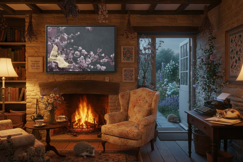 Spring Fairy Canvas - Feminist British Cottage No Text