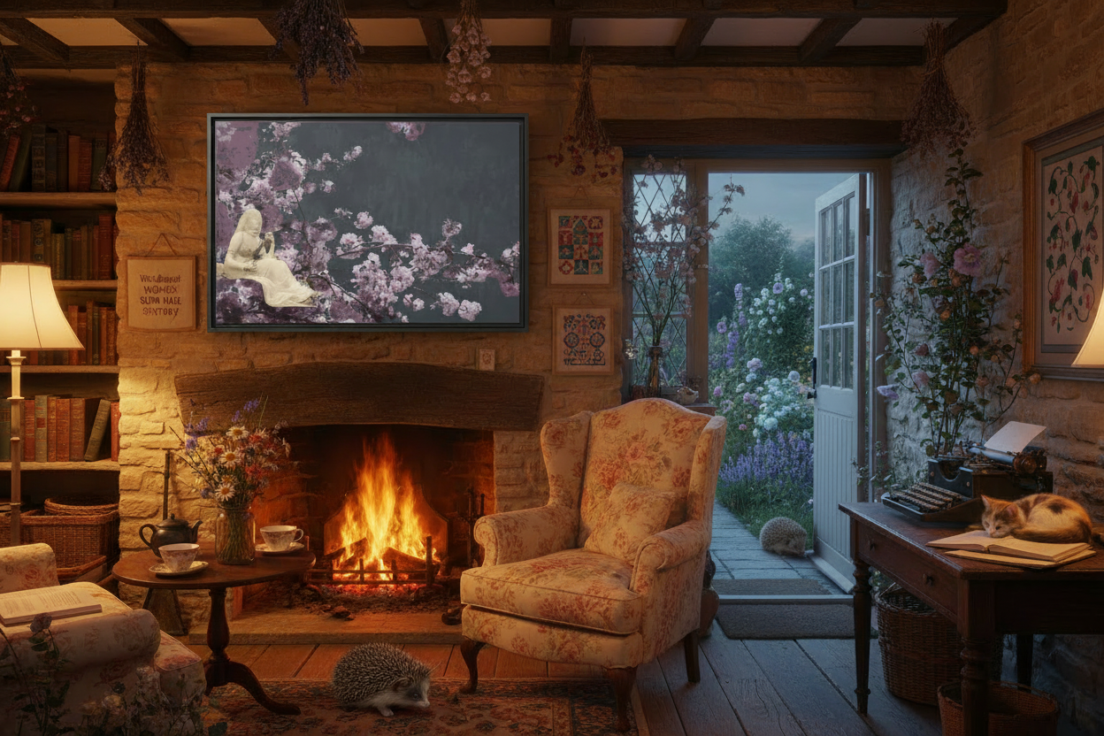 Spring Fairy Canvas - Feminist British Cottage No Text