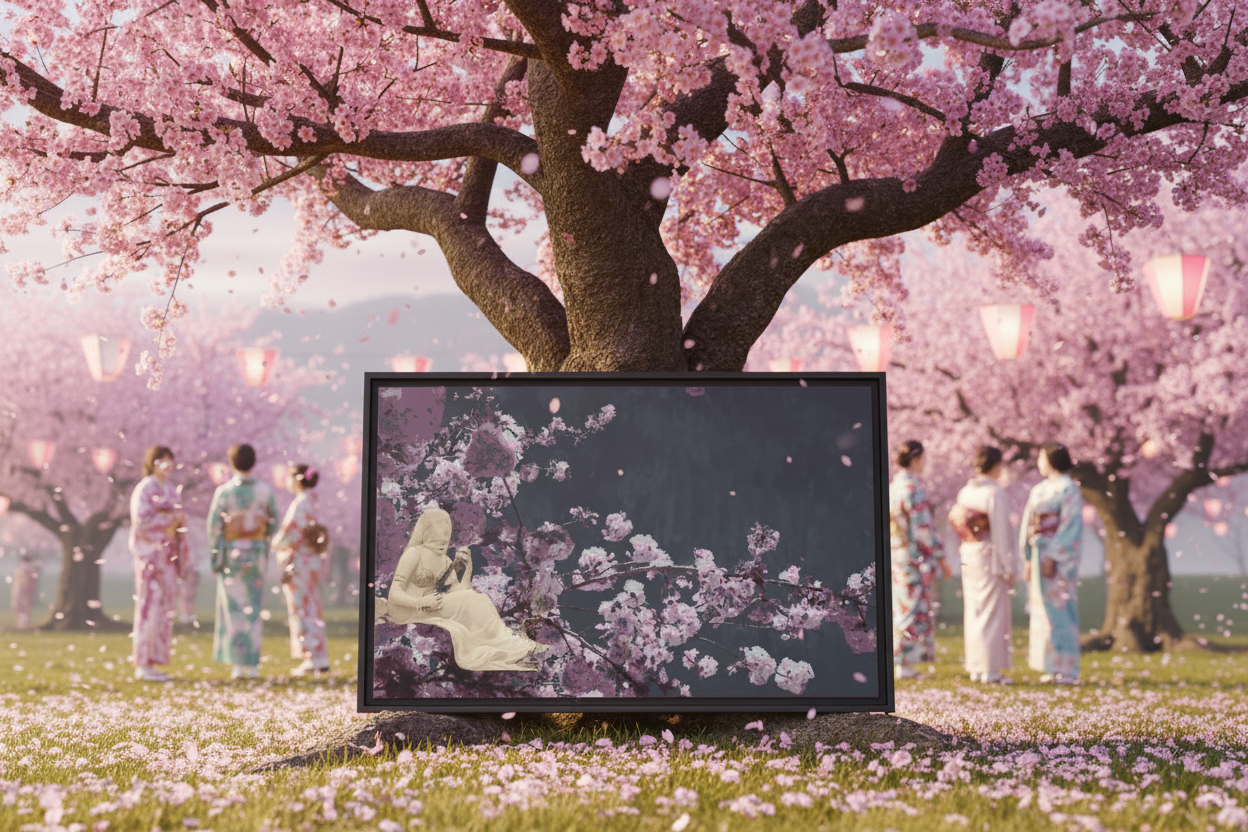 Spring Fairy Canvas - Realistic Cherry Blossom Festival
