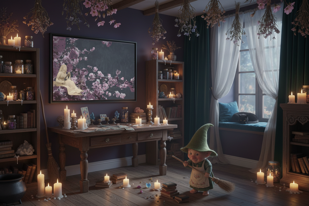 Spring Fairy Canvas - Witchy Boho Apartment with Hob