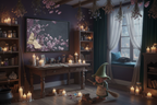 Spring Fairy Canvas - Witchy Boho Apartment with Hob