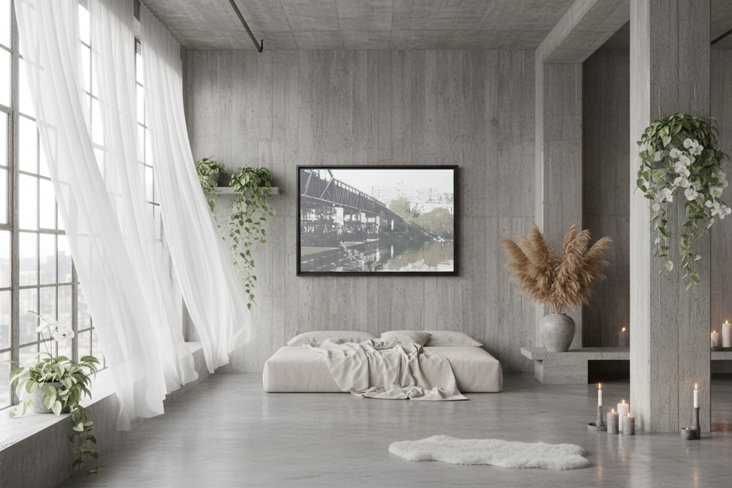 Urban Bridge Canvas - Brutalist Loft with Dreamy Styling