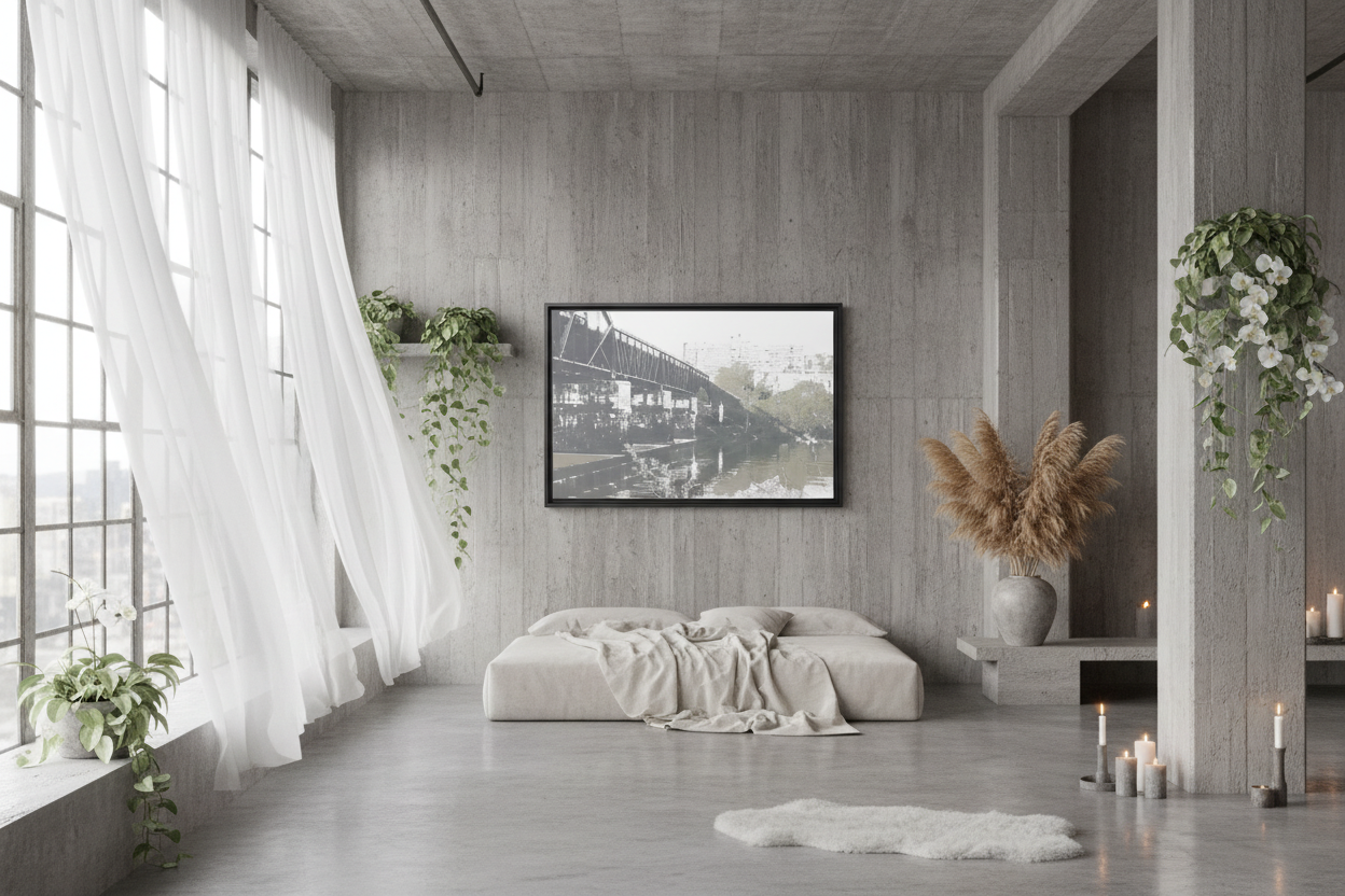 Urban Bridge Canvas - Brutalist Loft with Dreamy Styling