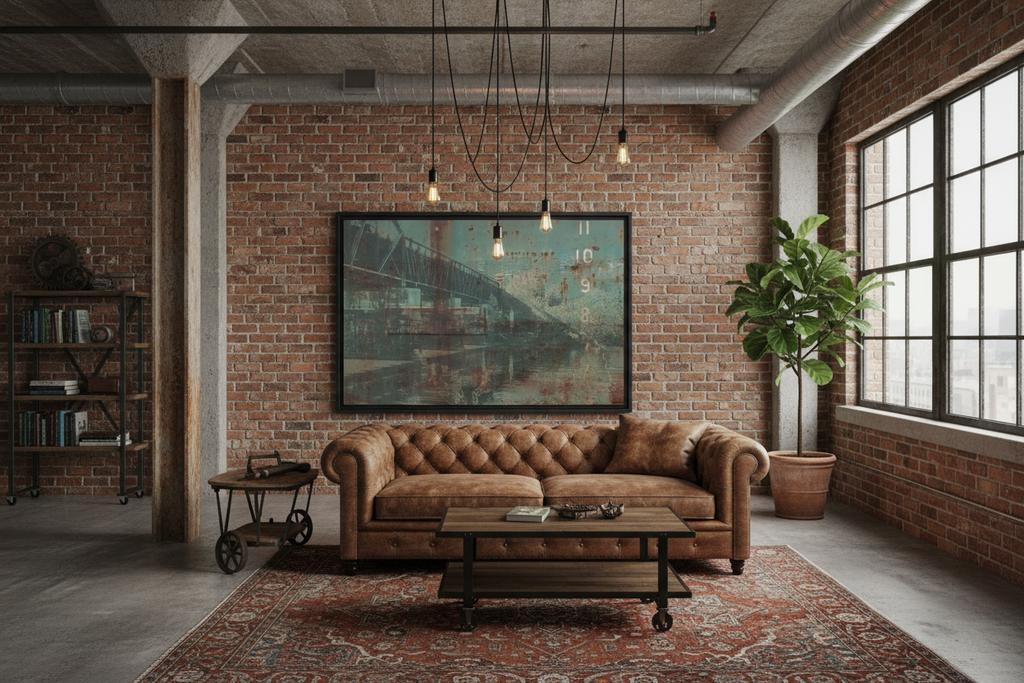 Urban River Rust Canvas - Industrial Loft