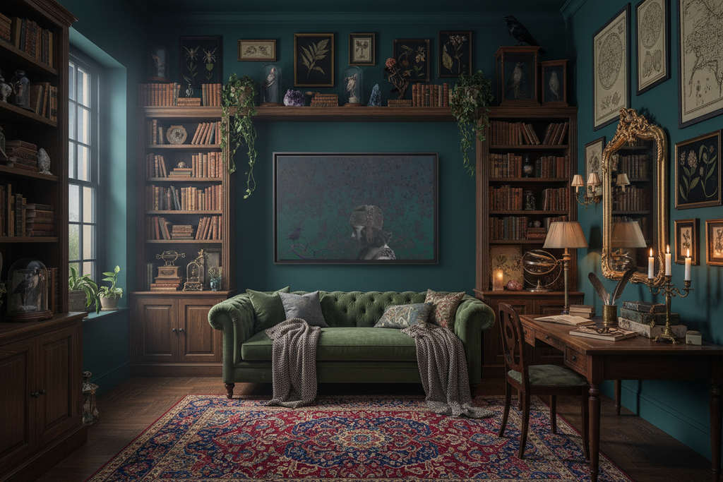 Vintage Crow Art Canvas - Mystical Dark Academia Apartment