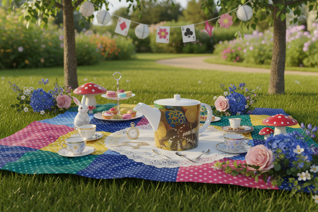 Wonderland Bone China Teapot lifestyle mockup