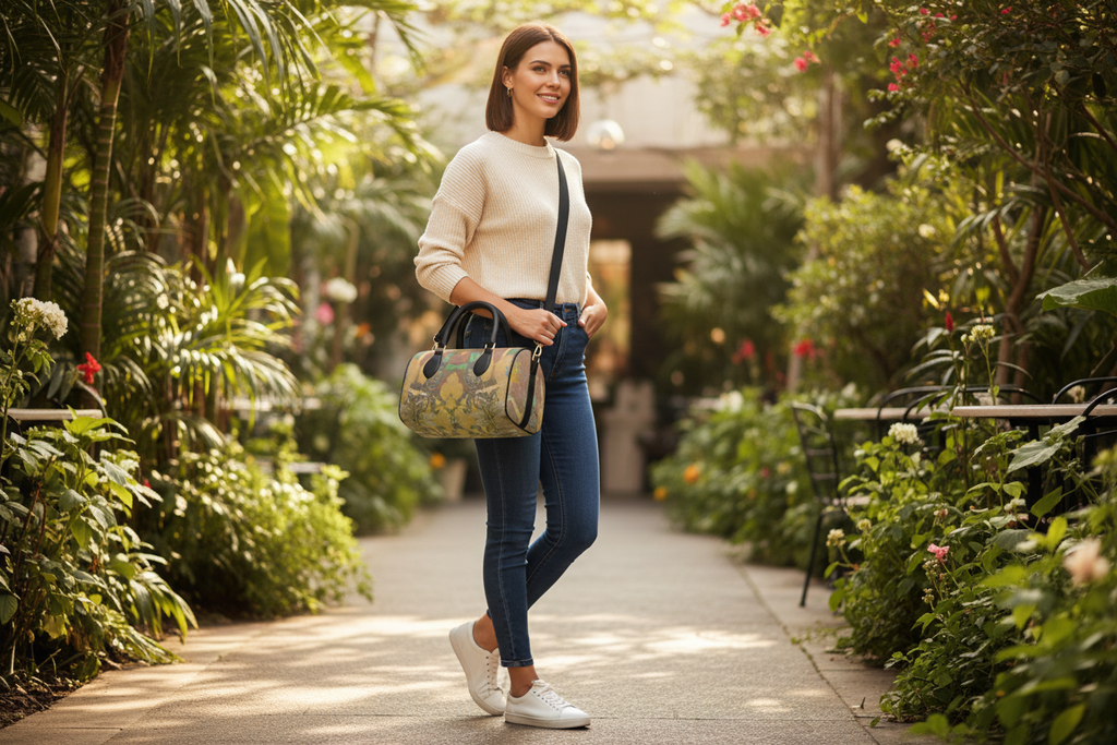 Wonderland Mini Denbigh Duffle bag lifestyle mockup