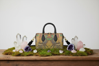 Wonderland Mini Denbigh Duffle Bag on Moss with Crystals Studio Mockup