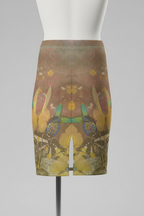 Wonderland Pencil Skirt Back View Mannequin Mockup