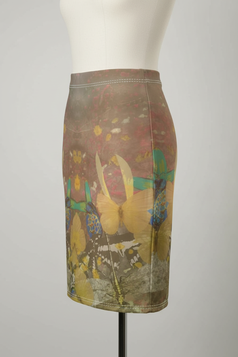 Wonderland Pencil Skirt Left Angle Mannequin Mockup