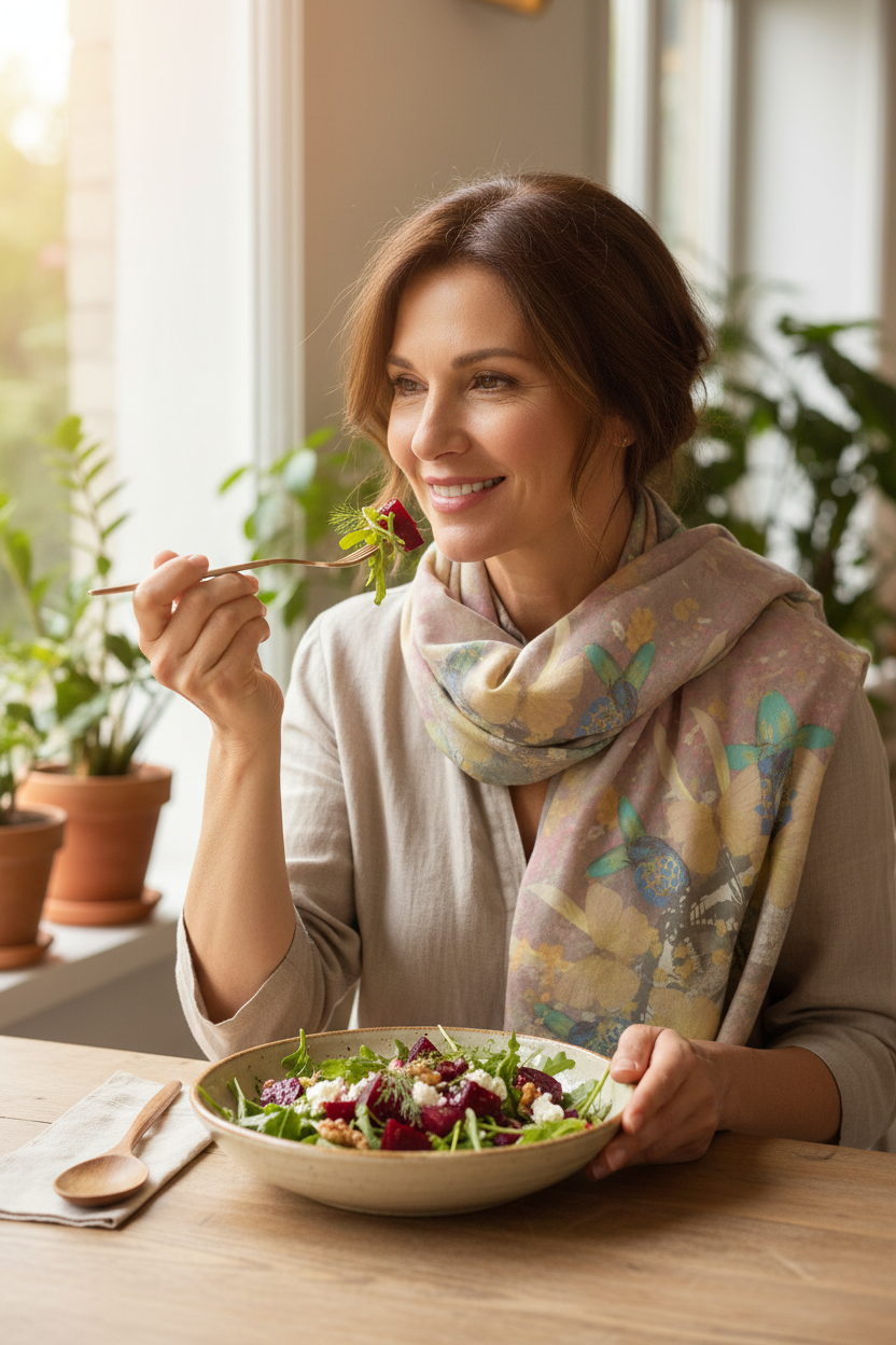 Wonderland Scarf Beet Salad Mockup